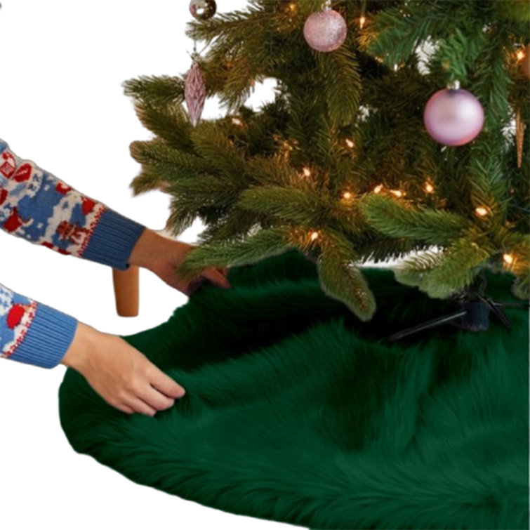 Kelly Green Faux Fur 36" Christmas Tree Skirt