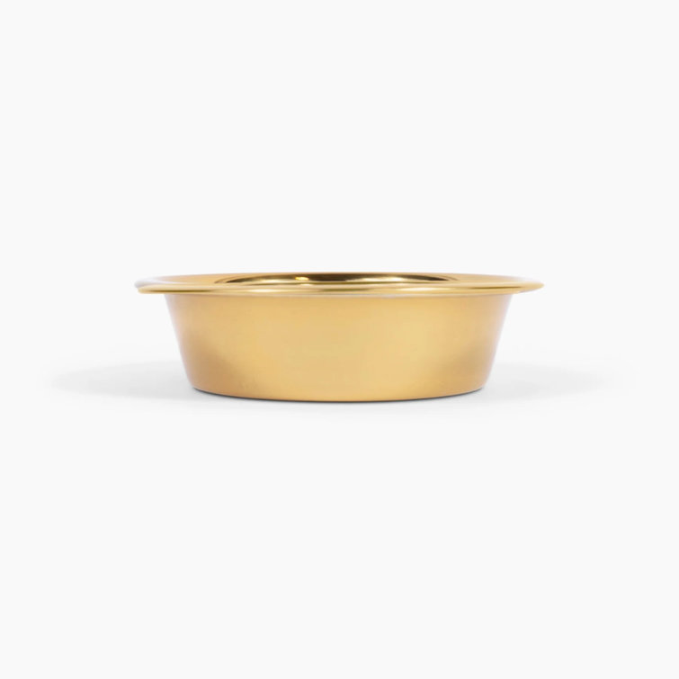 Bronze Acrylic Single Pet Feeder with Gold Bowl