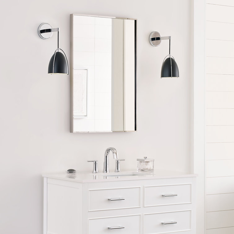 Norman Midnight Black and Chrome 1-Light Outdoor Wall Sconce