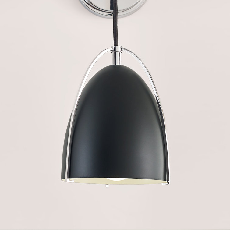 Norman Midnight Black and Chrome 1-Light Outdoor Wall Sconce