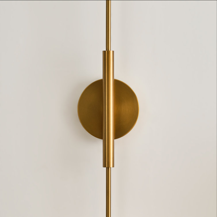 Midnight Black and Brass 2-Light Swing Arm Sconce