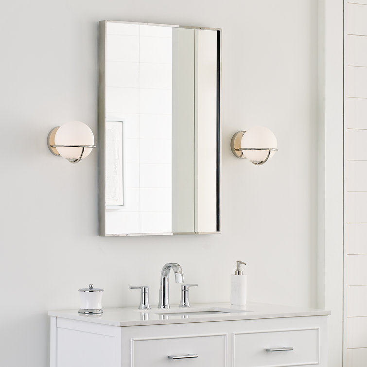 Burnished Brass Dimmable Sconce with White Opal Glass Shade