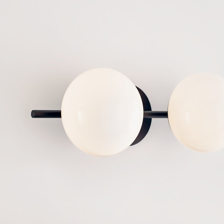 Vibi Black and White Frosted Globe 2-Light Vanity Light