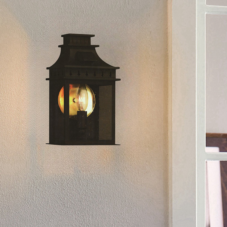 Antique Bronze Outdoor Wall Lantern with Clear Glass Shade