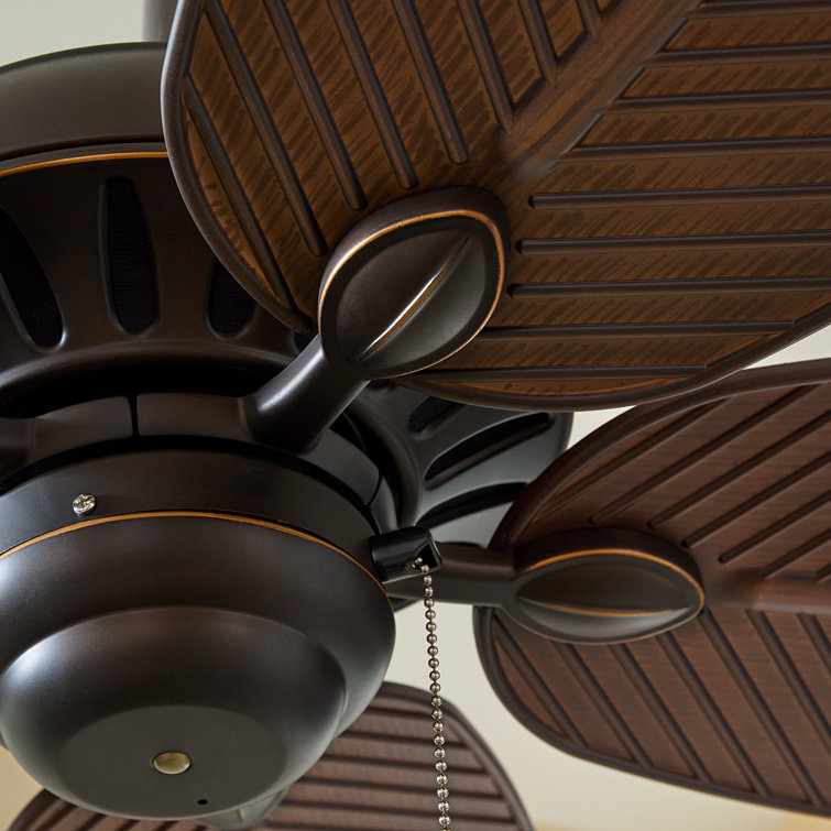 Roman Bronze 52'' Ceiling Fan with Palm Leaf Blades