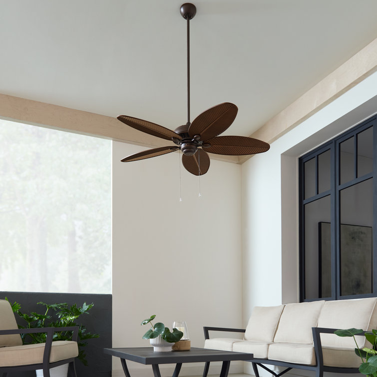 Roman Bronze 52'' Ceiling Fan with Palm Leaf Blades