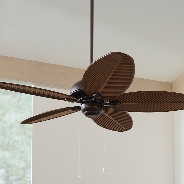 Roman Bronze 52'' Ceiling Fan with Palm Leaf Blades