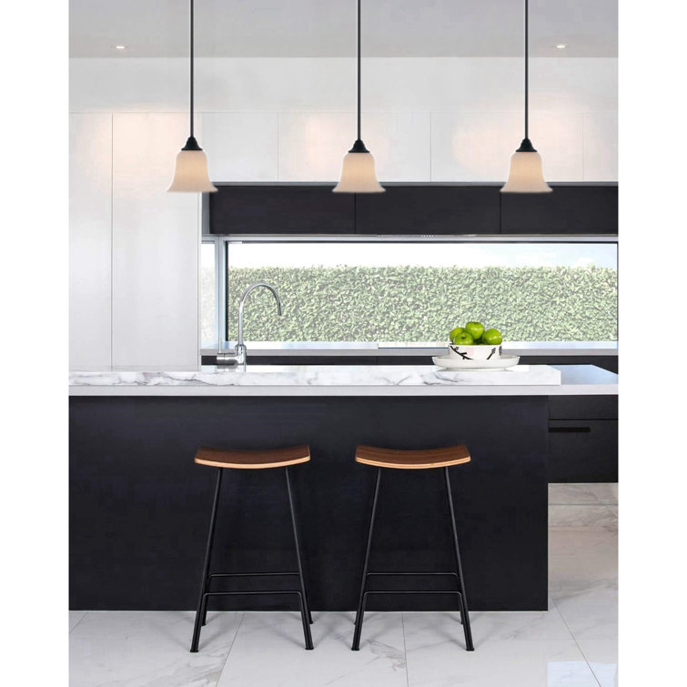 Elegant Oil-Rubbed Bronze 57" Mini Pendant with Frosted White Glass Shade