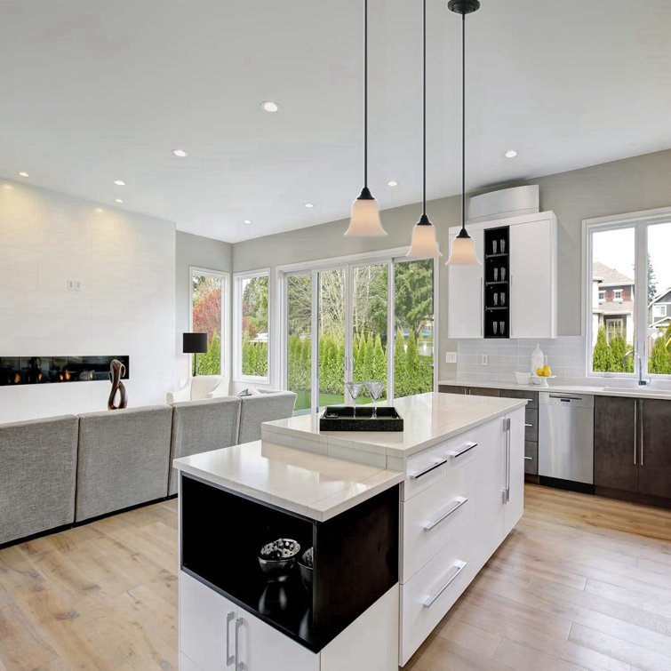 Elegant Oil-Rubbed Bronze 57" Mini Pendant with Frosted White Glass Shade
