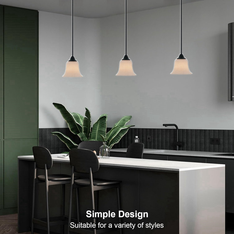 Elegant Oil-Rubbed Bronze 57" Mini Pendant with Frosted White Glass Shade