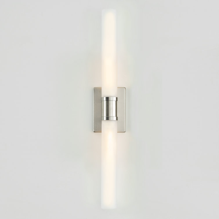 Evelien Brushed Nickel 2-Light Frosted Glass Vanity Light