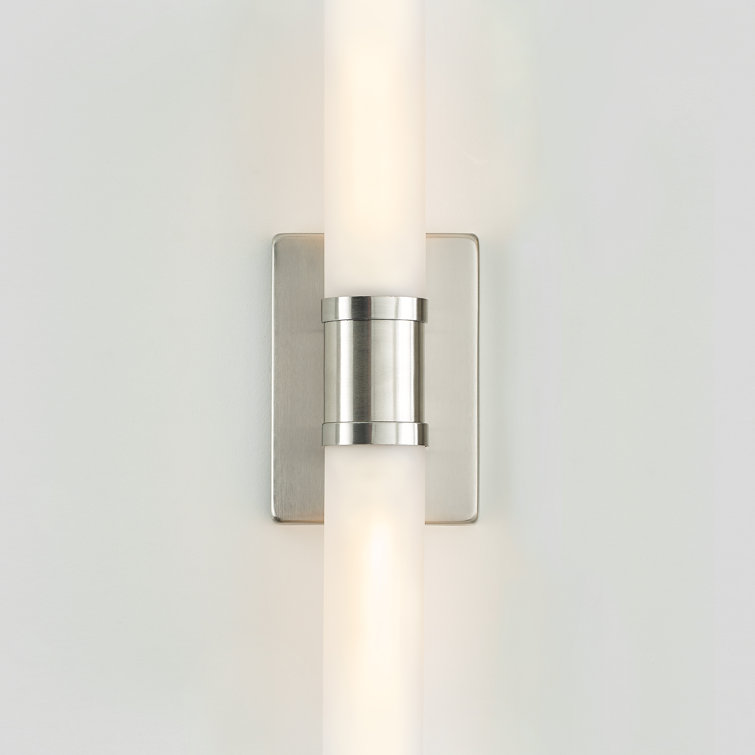 Evelien Brushed Nickel 2-Light Frosted Glass Vanity Light