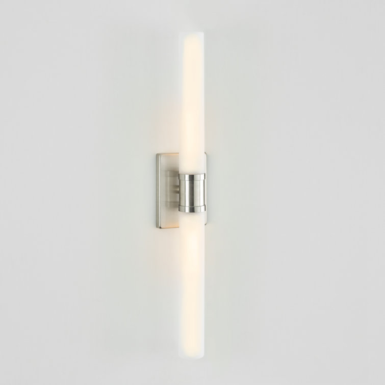 Evelien Brushed Nickel 2-Light Frosted Glass Vanity Light
