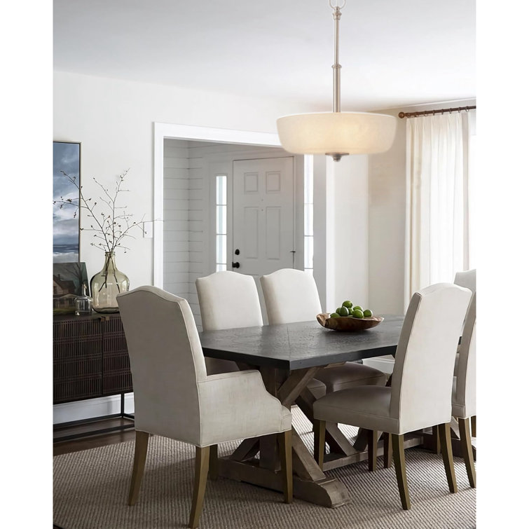 Brushed Nickel 3-Light Bowl Pendant with Frosted Glass Shade