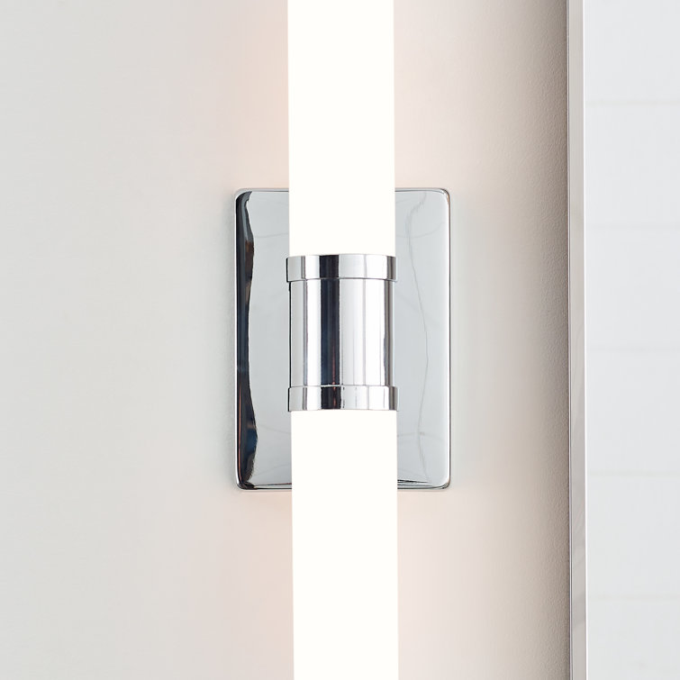 Chrome and White Dimmable 2-Light Bath Bar