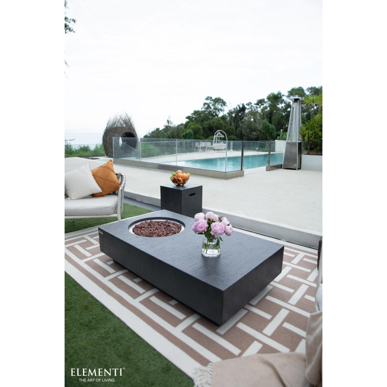 Granville 63" Gray Concrete Gas Fire Pit Table