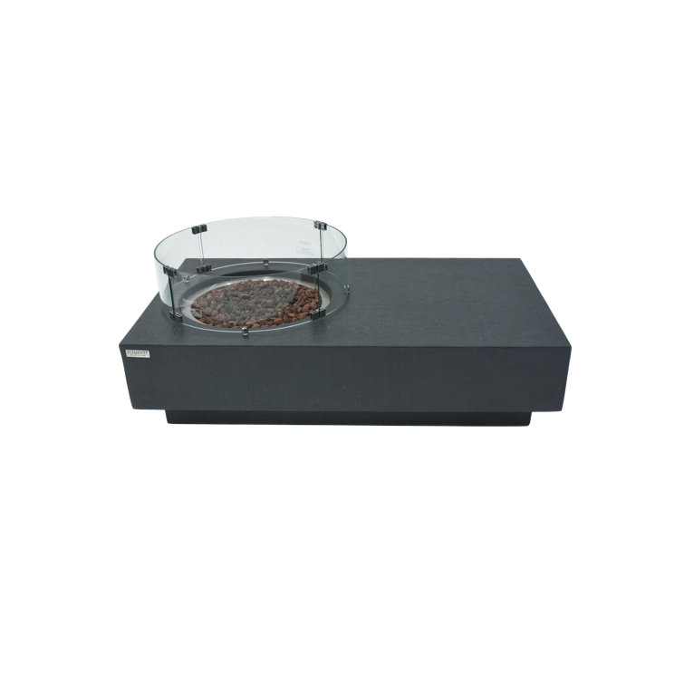 Granville 63" Gray Concrete Gas Fire Pit Table