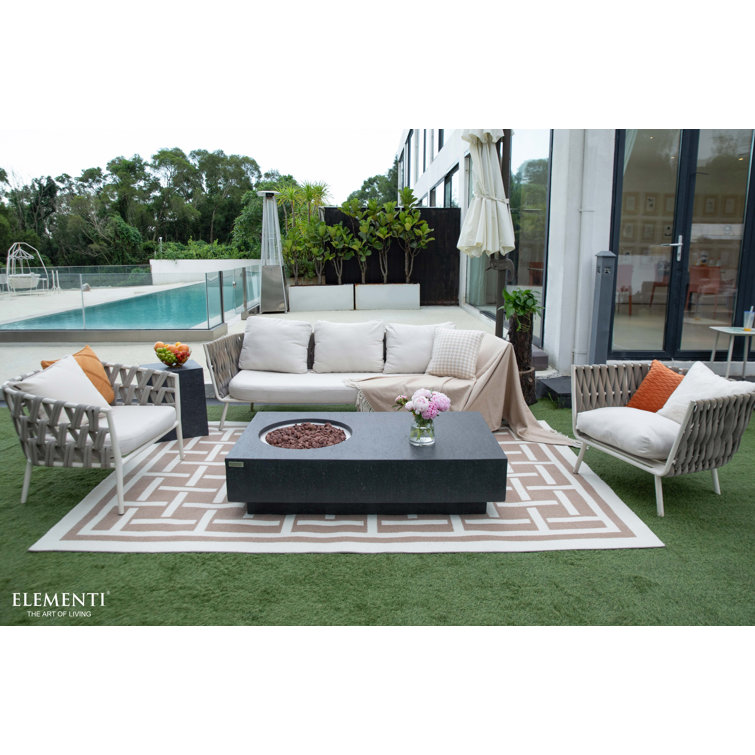 Granville 63" Gray Concrete Gas Fire Pit Table
