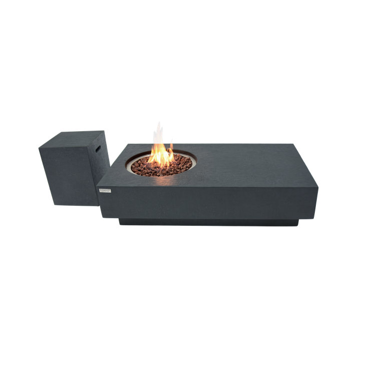 Granville 63" Gray Concrete Gas Fire Pit Table