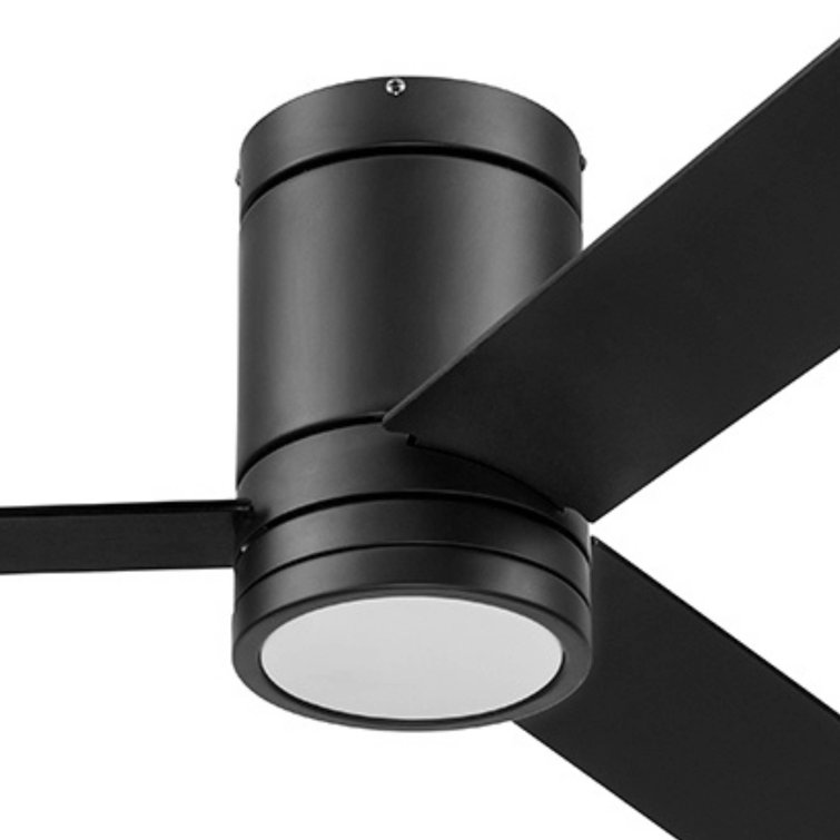 Matte Black Low Profile 52'' Ceiling Fan with LED Light