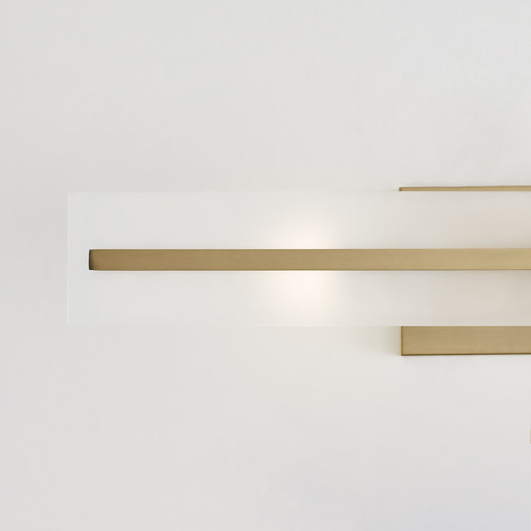 Satin Brass and Glass 24" Modern Bathroom Vanity Light