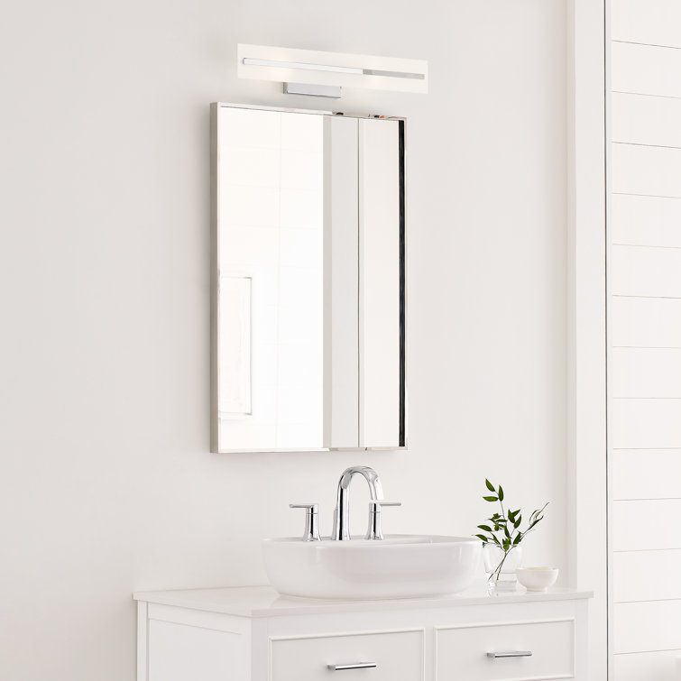 Dex Chrome 2-Light Outdoor Vanity with Satin Etched Glass