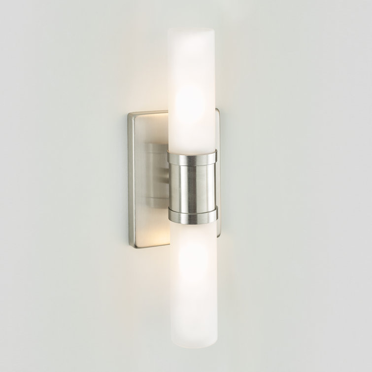 Evelien Brushed Nickel 2-Light Frosted Glass Vanity Light