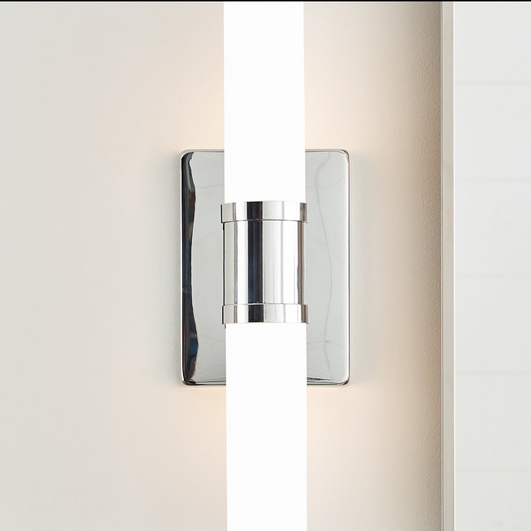 Keaton Chrome 2-Light Dimmable Bath Vanity with Satin Etched Glass
