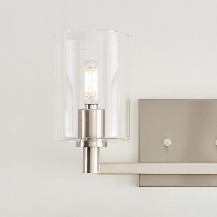 Brushed Nickel 2-Light Dimmable Cylinder Vanity Light