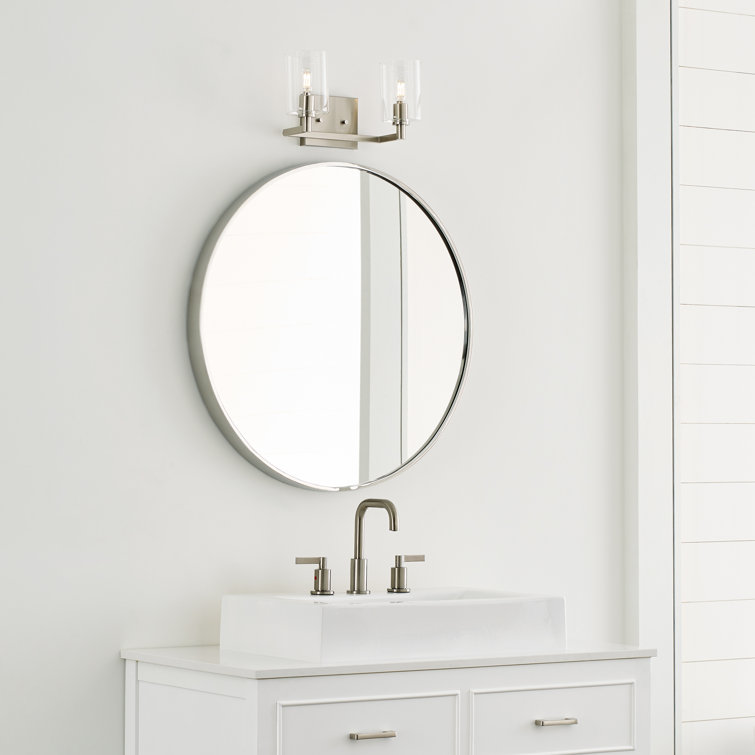 Brushed Nickel 2-Light Dimmable Cylinder Vanity Light