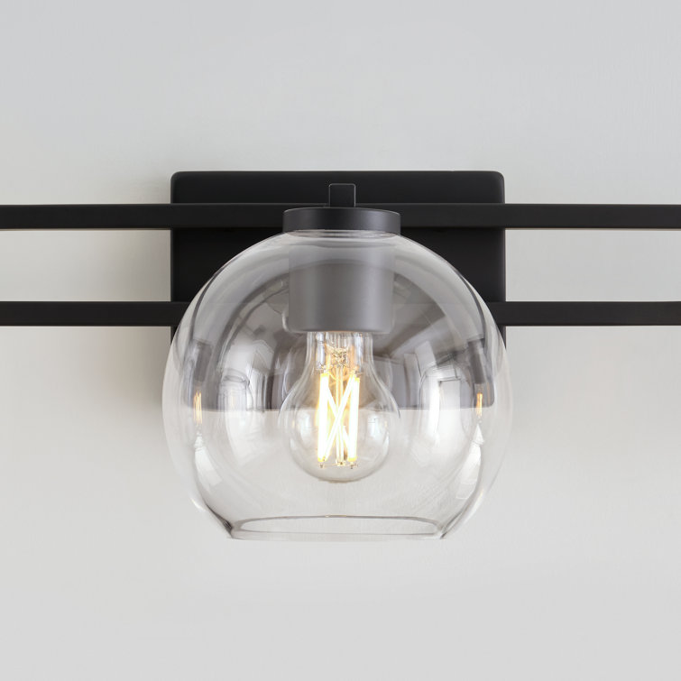 Midnight Black 3-Light Dimmable Glass Vanity Fixture
