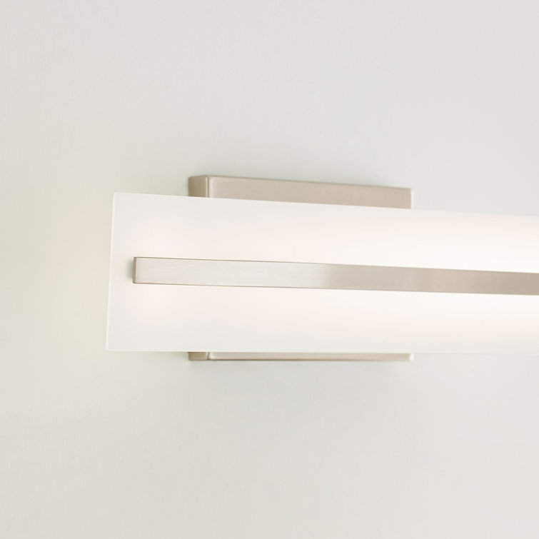 Brushed Nickel Two-Light Satin Etched Glass Vanity Light