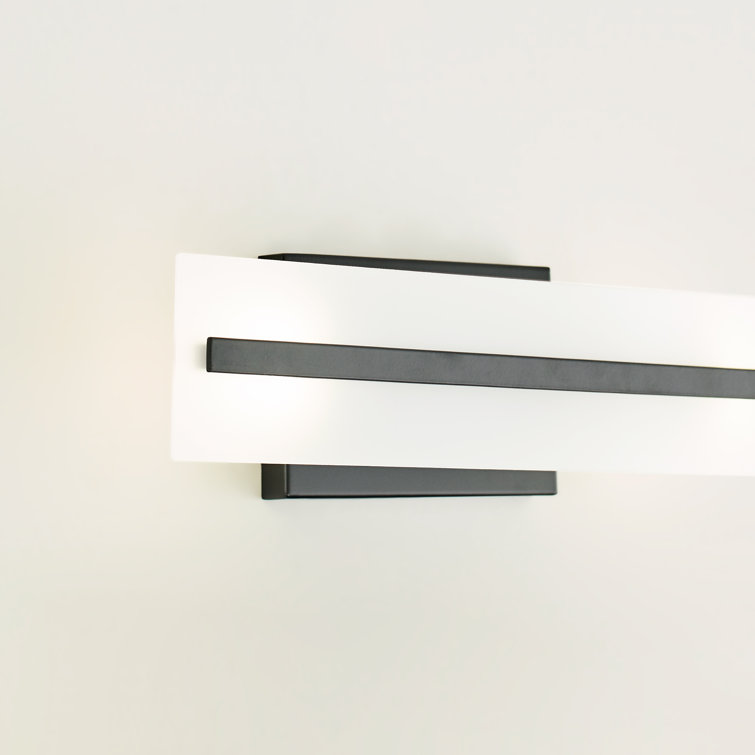 Dex Midnight Black 2-Light Bath Vanity with Satin Etched Glass