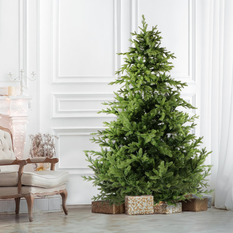7.5-Foot Green Pine Artificial Christmas Tree with Hinged Branches