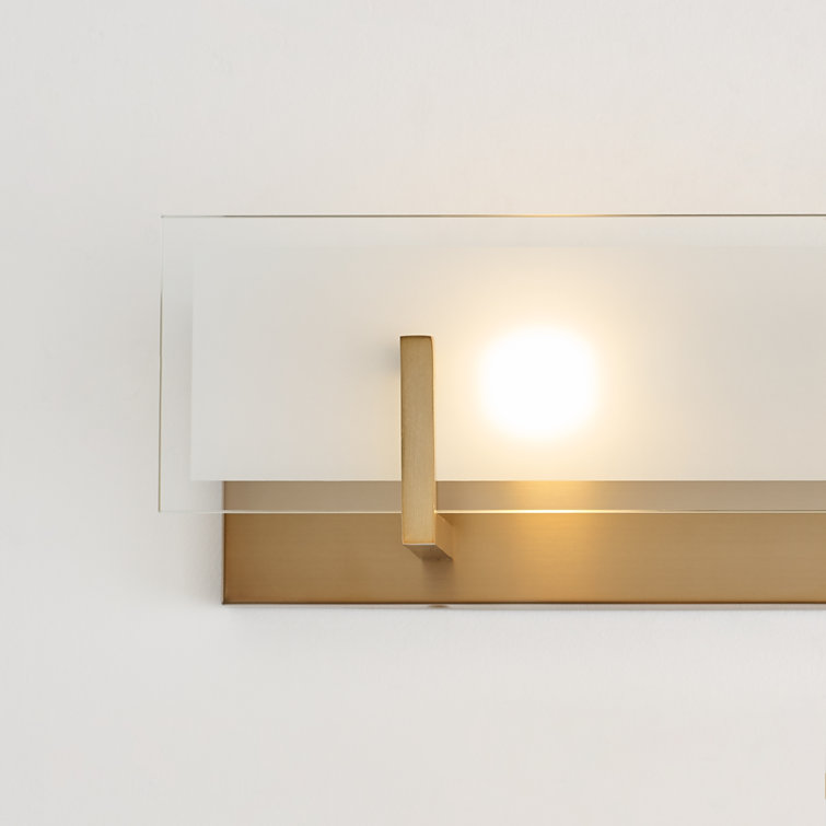Satin Brass 6-Light Dimmable Outdoor Vanity with Etched Glass