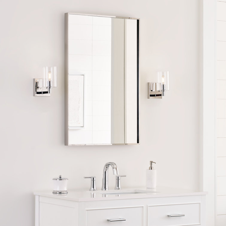 Chrome Cylinder Clear Glass Wall Sconce