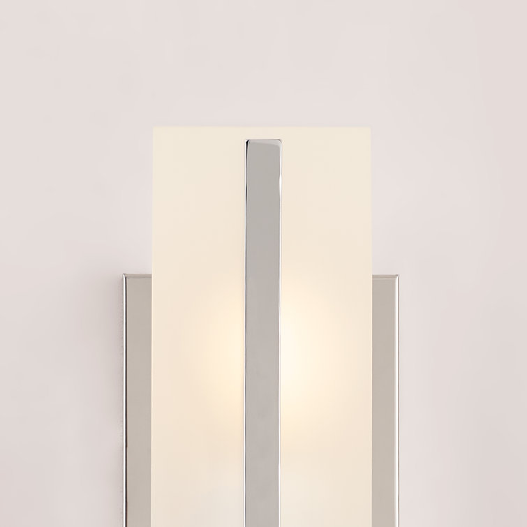 Chrome Satin Etched Glass Dimmable Vanity Light