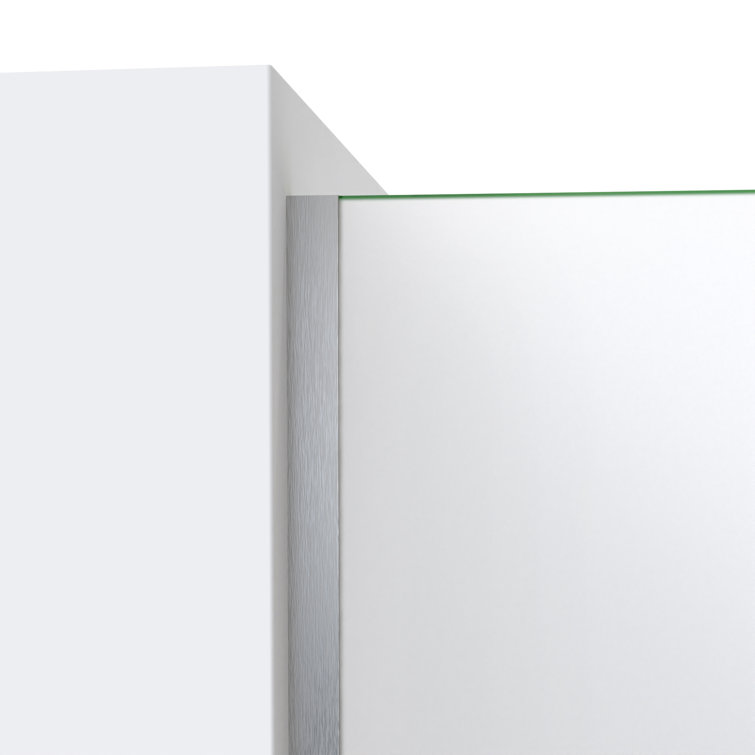 Matte Black Frameless Frosted Tempered Glass Walk-In Shower Screen