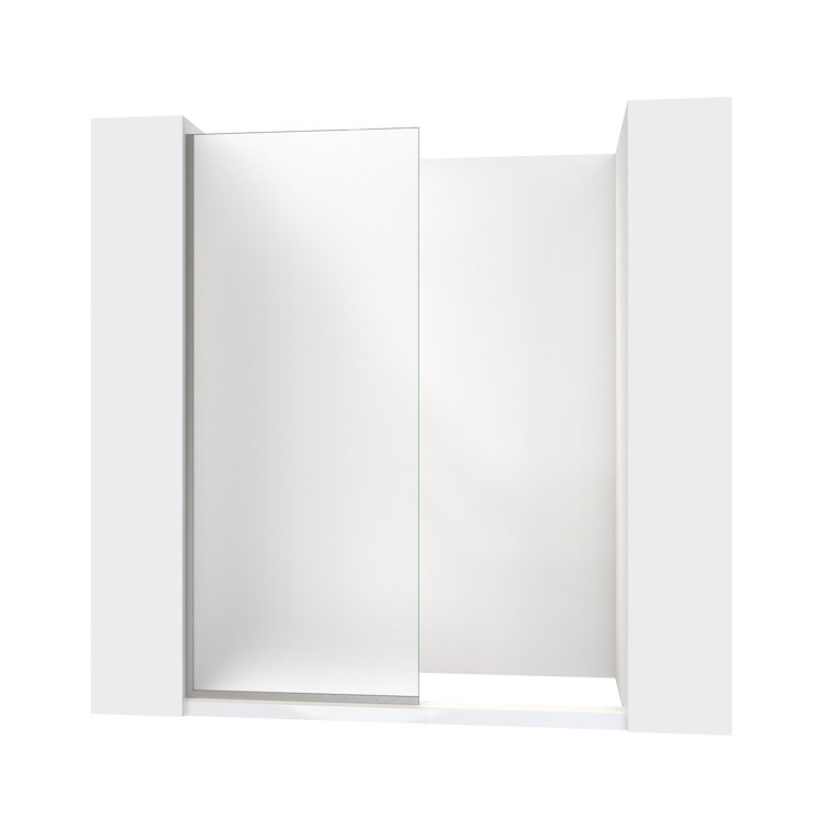 Matte Black Frameless Frosted Tempered Glass Walk-In Shower Screen