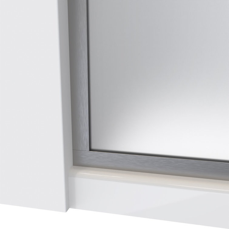 Matte Black Frameless Frosted Tempered Glass Walk-In Shower Screen