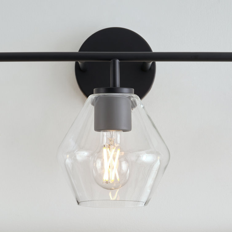 Midnight Black Steel 3-Light Dimmable Vanity Light