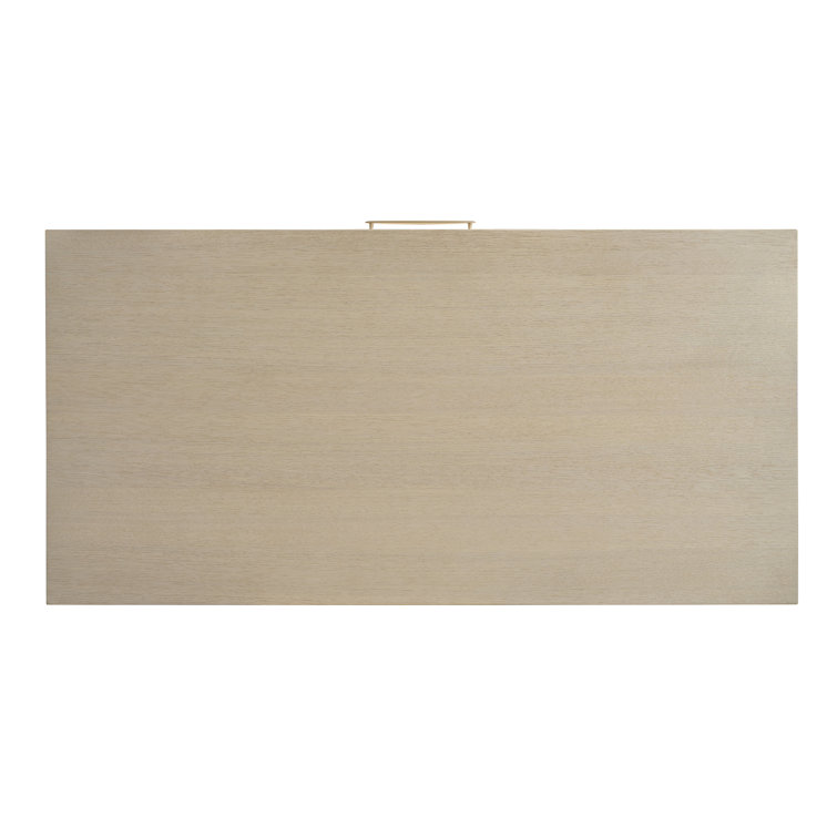 Sandscape White Oak Writing Desk with Drawer and Champagne Accents