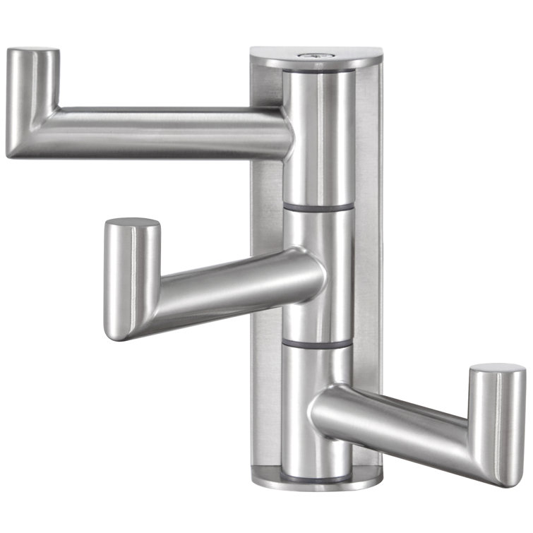 Matte Black Stainless Steel Triple Swivel Towel Hook