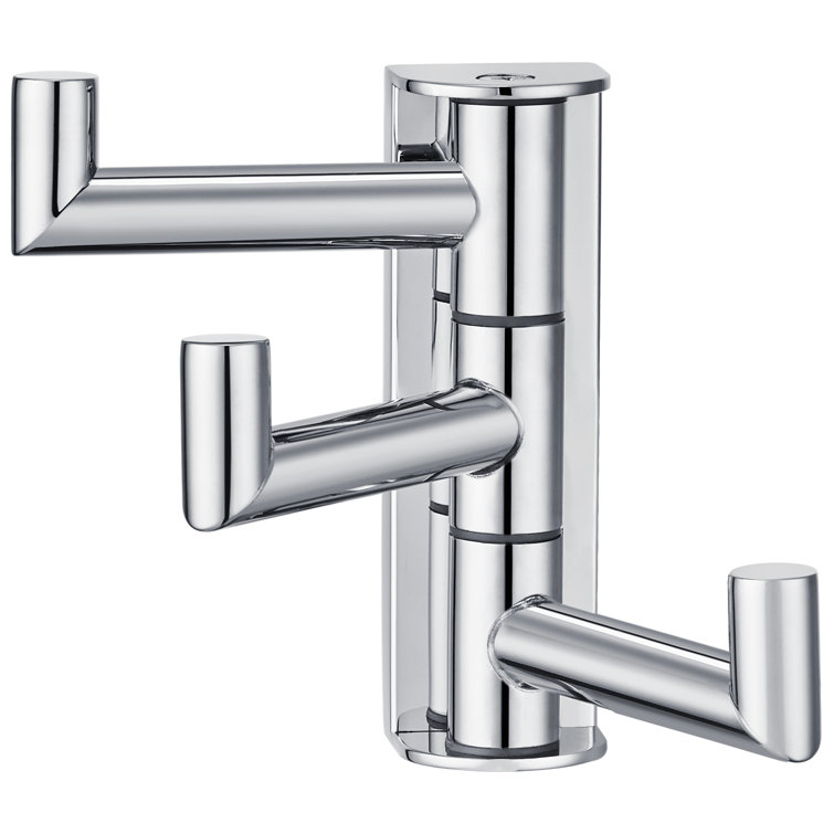 Polished Chrome Triple Swivel Stainless Steel Towel Hook