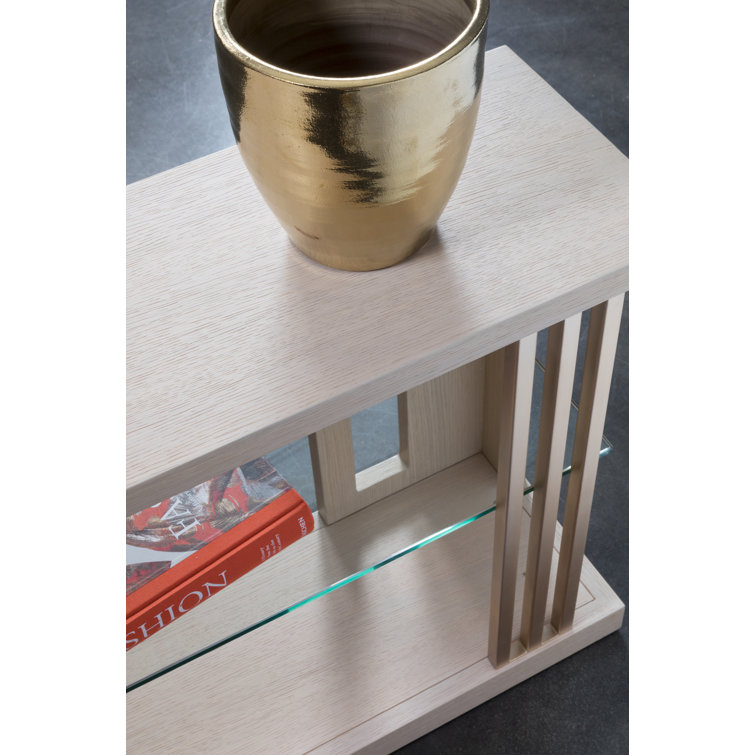 Sandscape White Oak and Glass Sofa Table with Storage