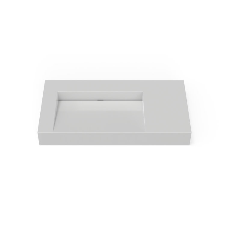Gloss White 39'' Rectangular Wall-Mount Bathroom Sink