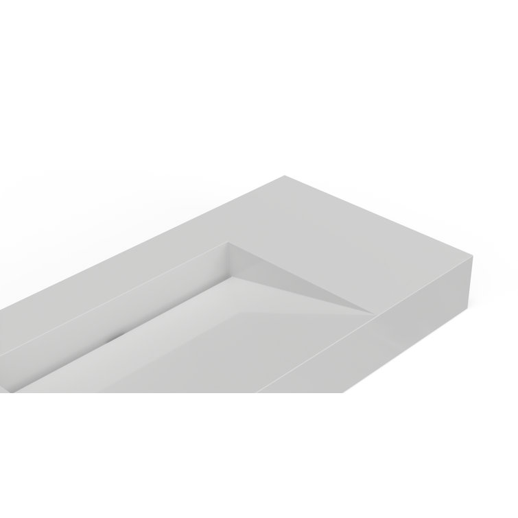 Gloss White 39'' Rectangular Wall-Mount Bathroom Sink