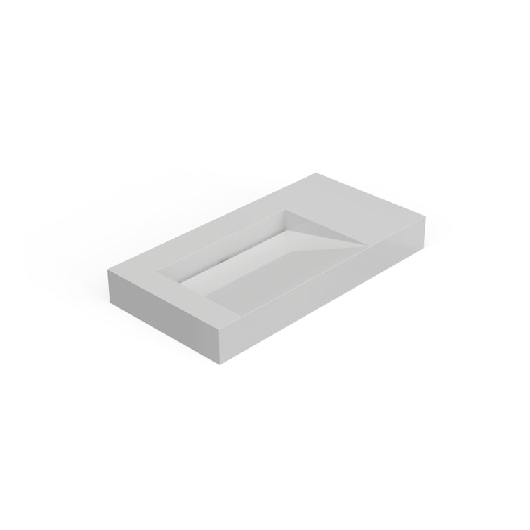 Gloss White 39'' Rectangular Wall-Mount Bathroom Sink