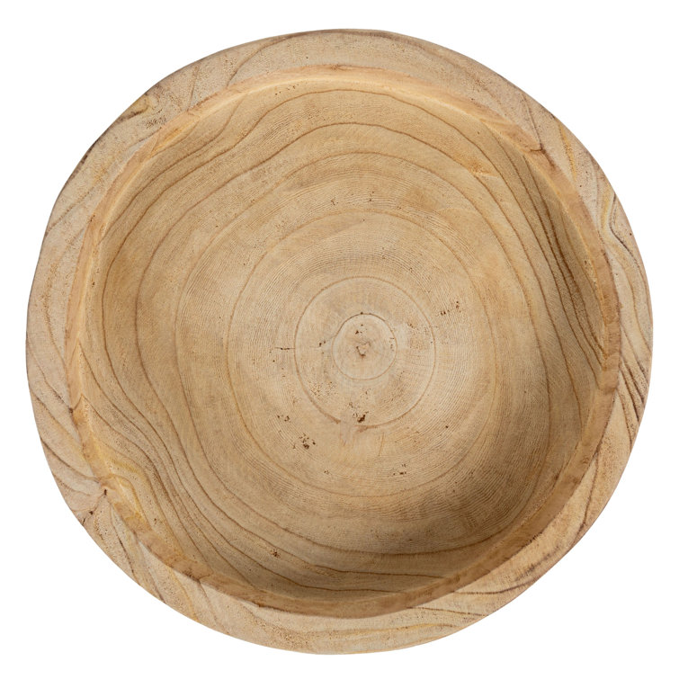 Cassidy Round Natural Wood Ottoman Tray