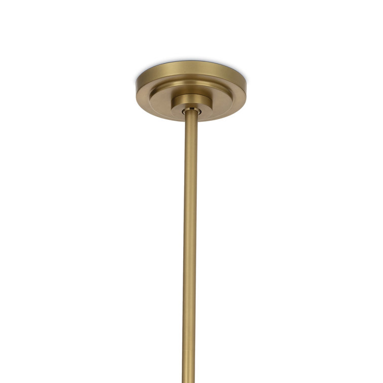 Natural Brass and Champagne Glass Globe Pendant Light